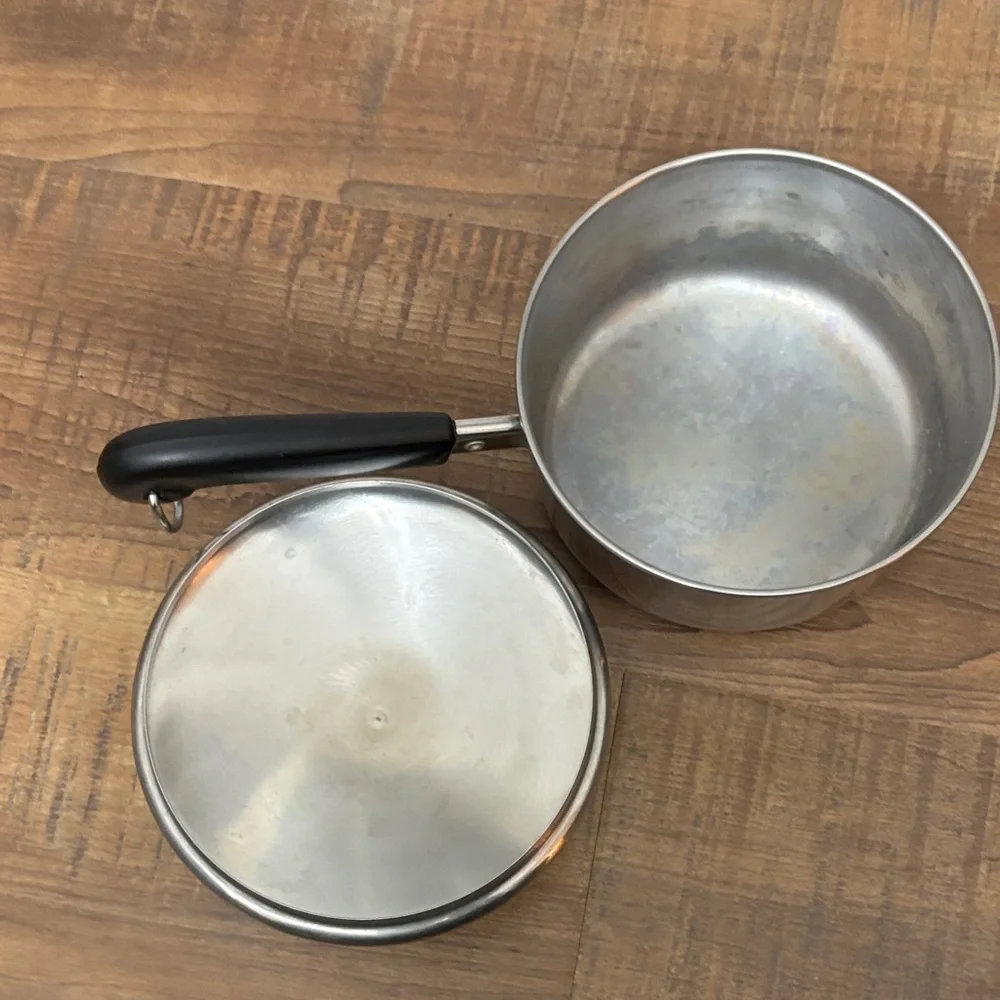 Vintage Revere Ware Stainless Steel 1 Qt Saucepan Pot w/ Lid rare collectible
